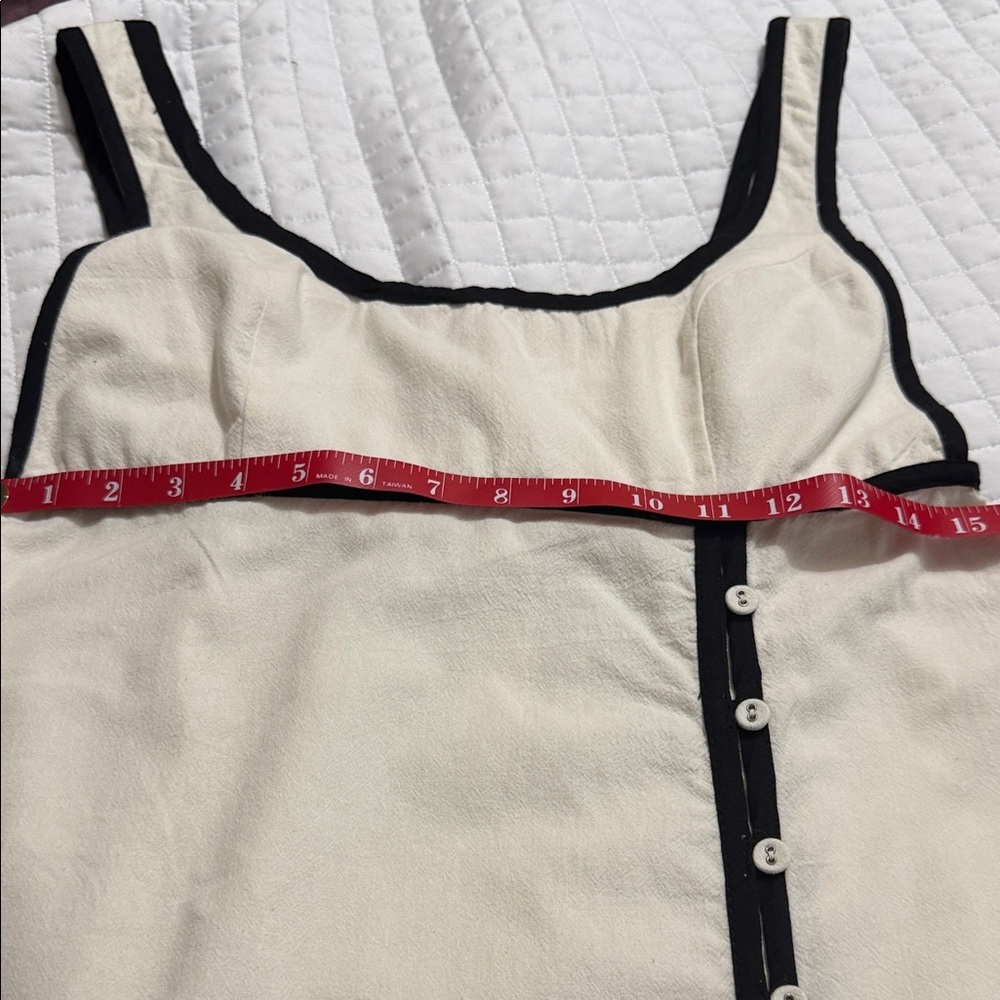 Free People White Mini Dress with Black Trim - Picture 7 of 9